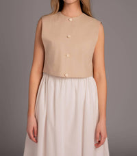 Alysi - Sleeveless Button Up Vest