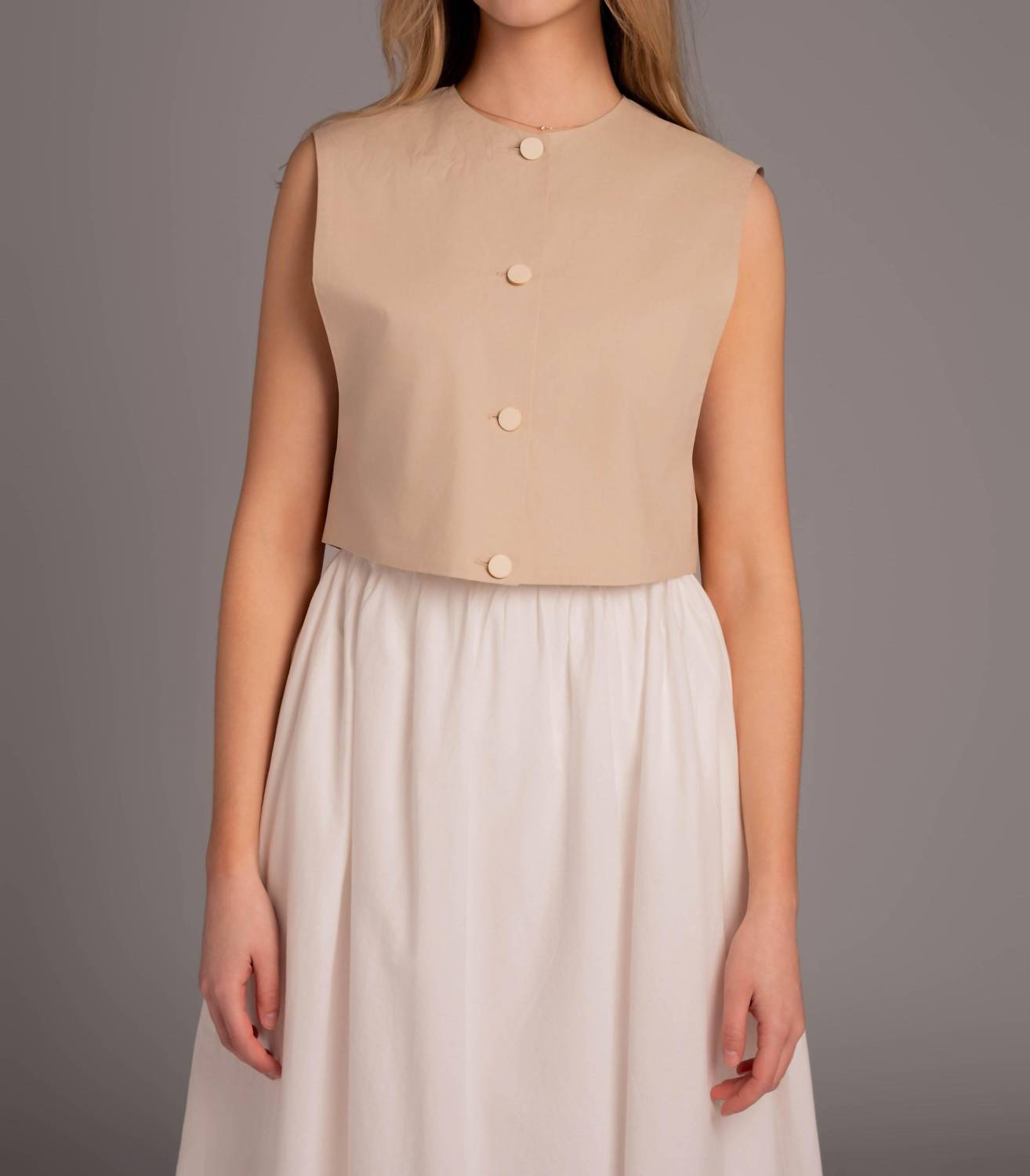 Alysi - Sleeveless Button Up Vest