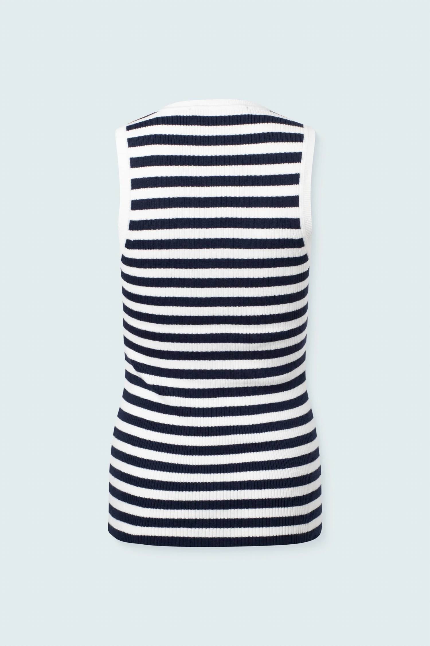 Iris Setlakwe - Women's Basic V Neck Top With Stripes