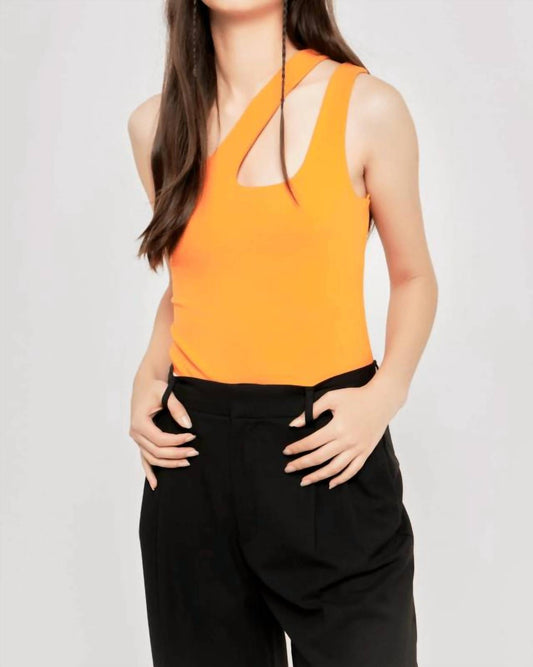 Endless Rose - One Shoulder Cut-out Detail Knit Bodysuit