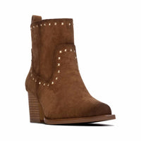Xti - Women's Suede Italian Western Ankle Booties