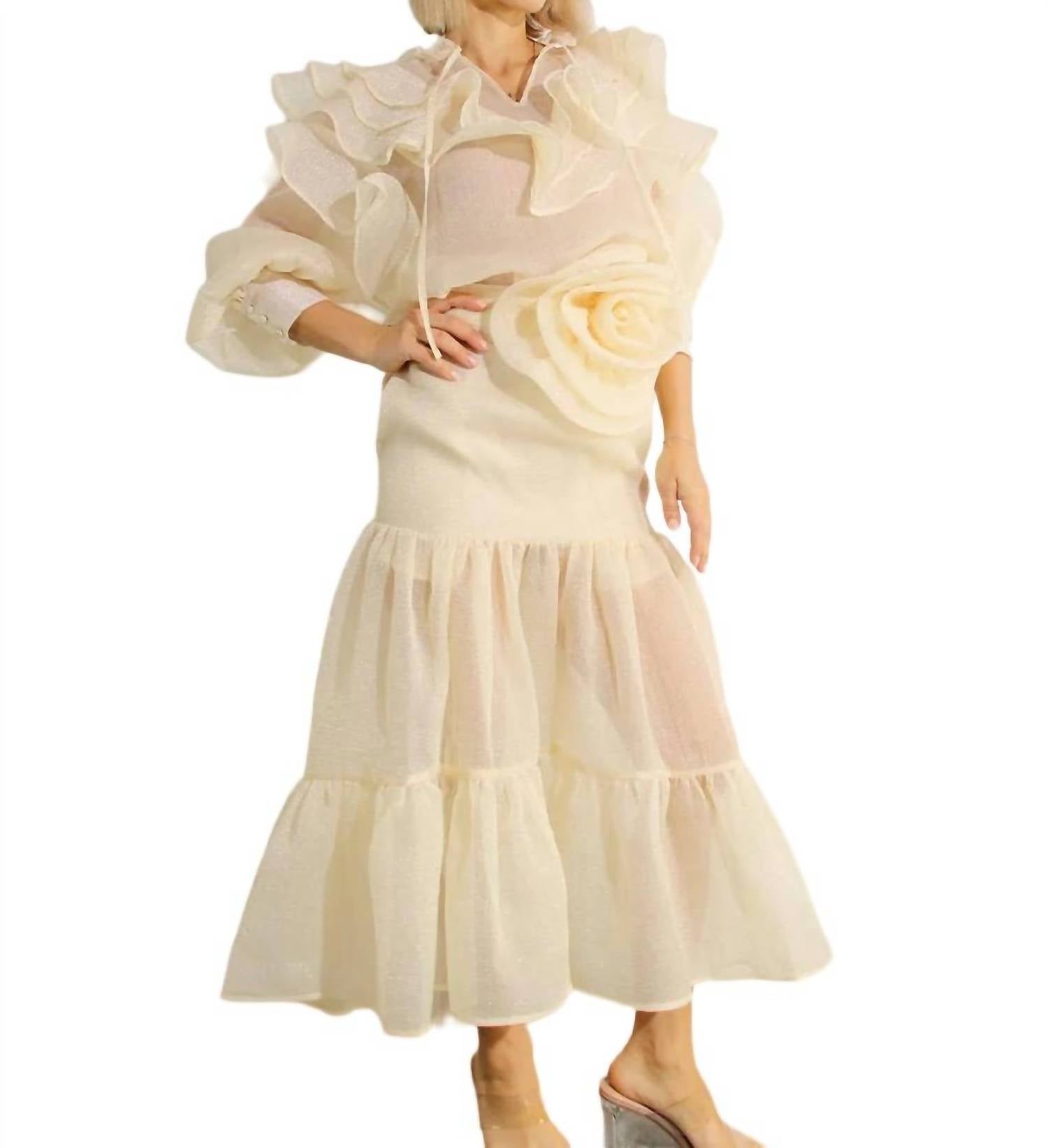 Mulla - Flower Belt Organza Skirt