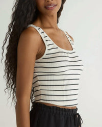 Bella Dahl Sleeveless Square Neck Top in cannes stripe - women's tank top - alternate view