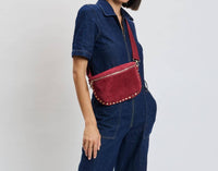 Moda Luxe Women's Gizelle Suede Belt Bag in wine - women's bag - view 4