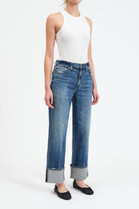 Daze - Eastside High Rise Loose Fit Cuff Denim