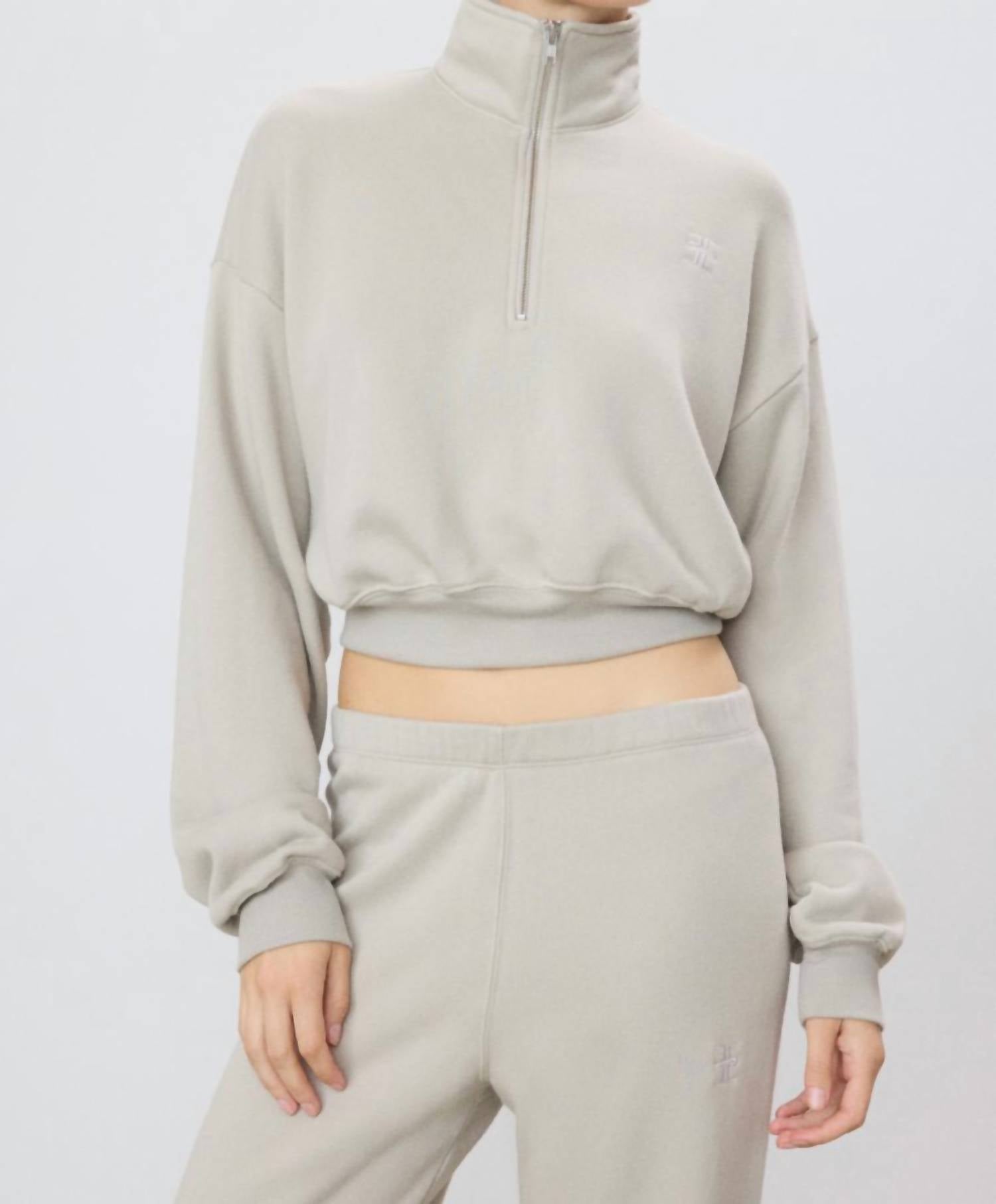 Eterne - Cropped Half-zip Sweatshirt
