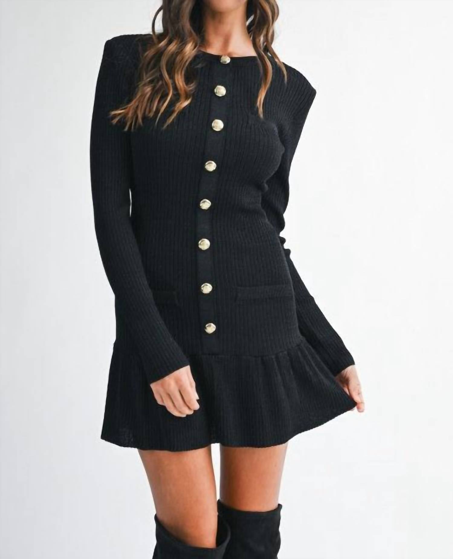Mable - Lurex Knit Mini Dress