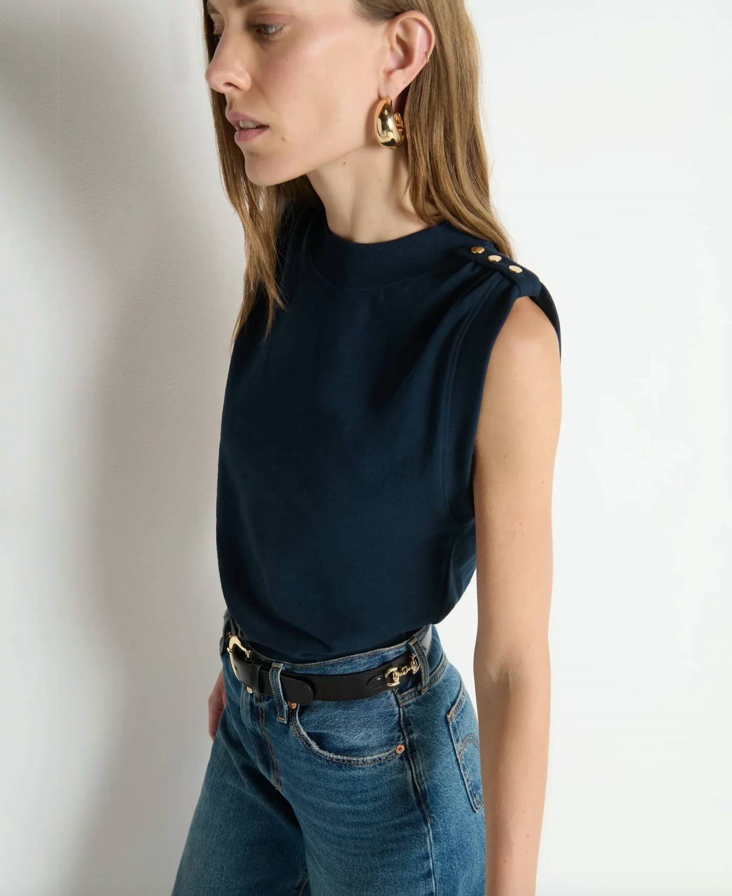 Nation Ltd - Mikka Buttoned Shoulder Tank