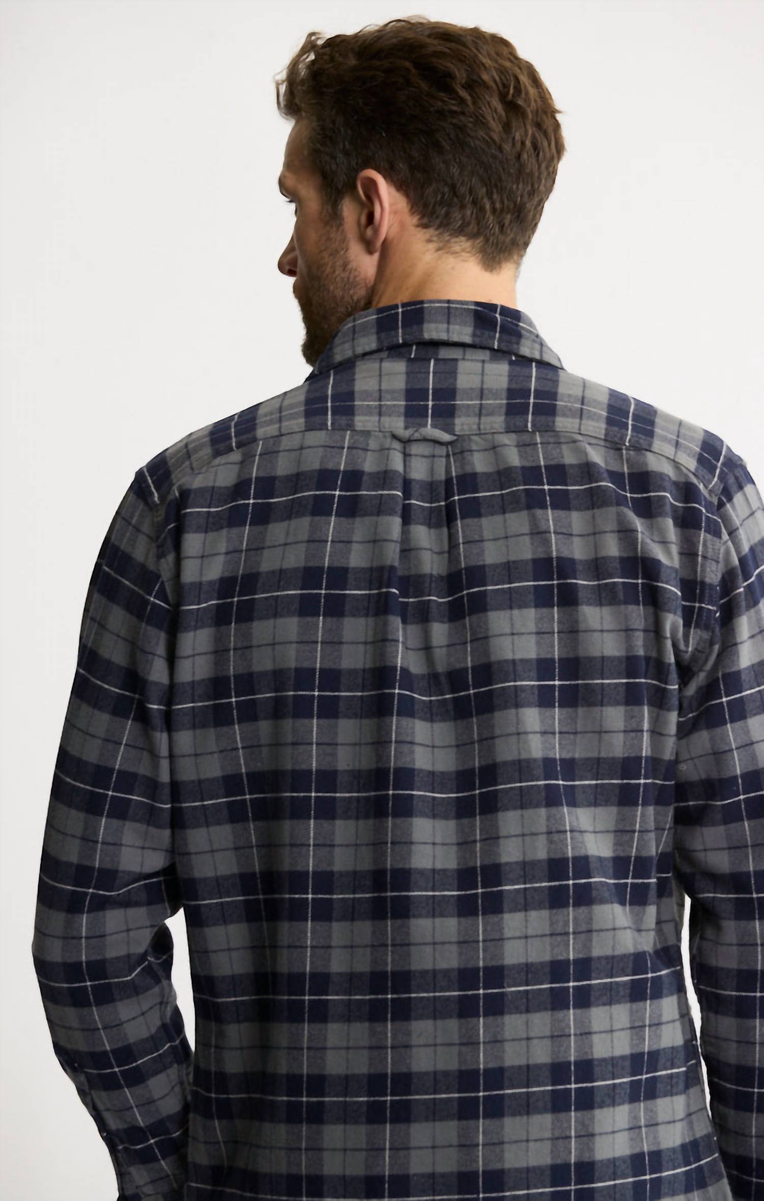 JACHS NEW YORK Brawny Flannel & Thermal Set - 2-Pack in navy brawny flannel - men's shirt - view 6