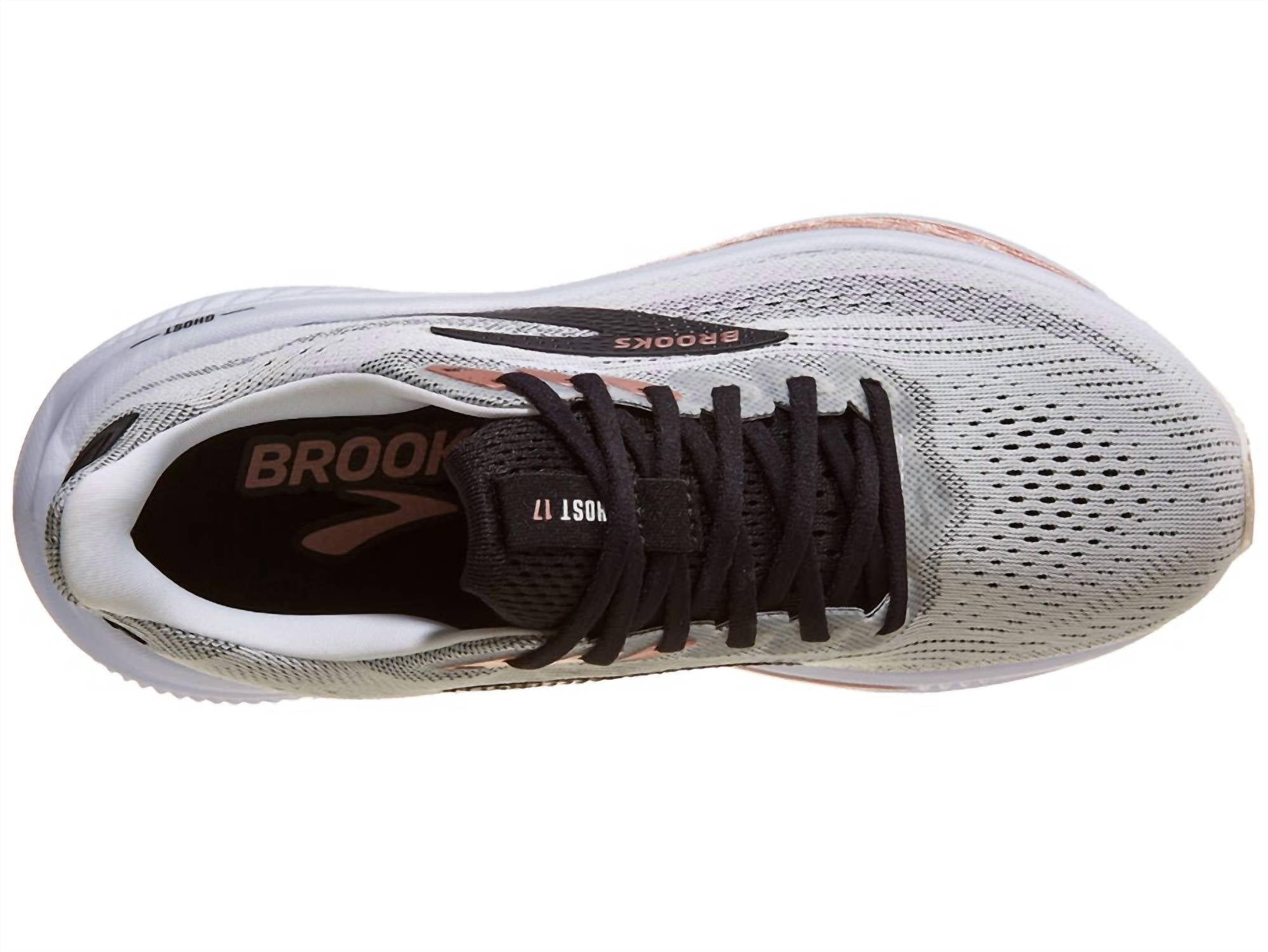 BROOKS Women's Ghost 17 Sneaker in white black rose gold - women's sneaker - view 4
