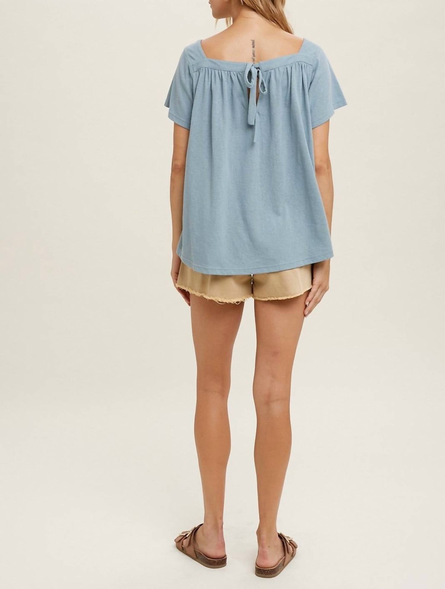 Poshture Finds - Wishlist Square Neck Knit Top With Tie Back