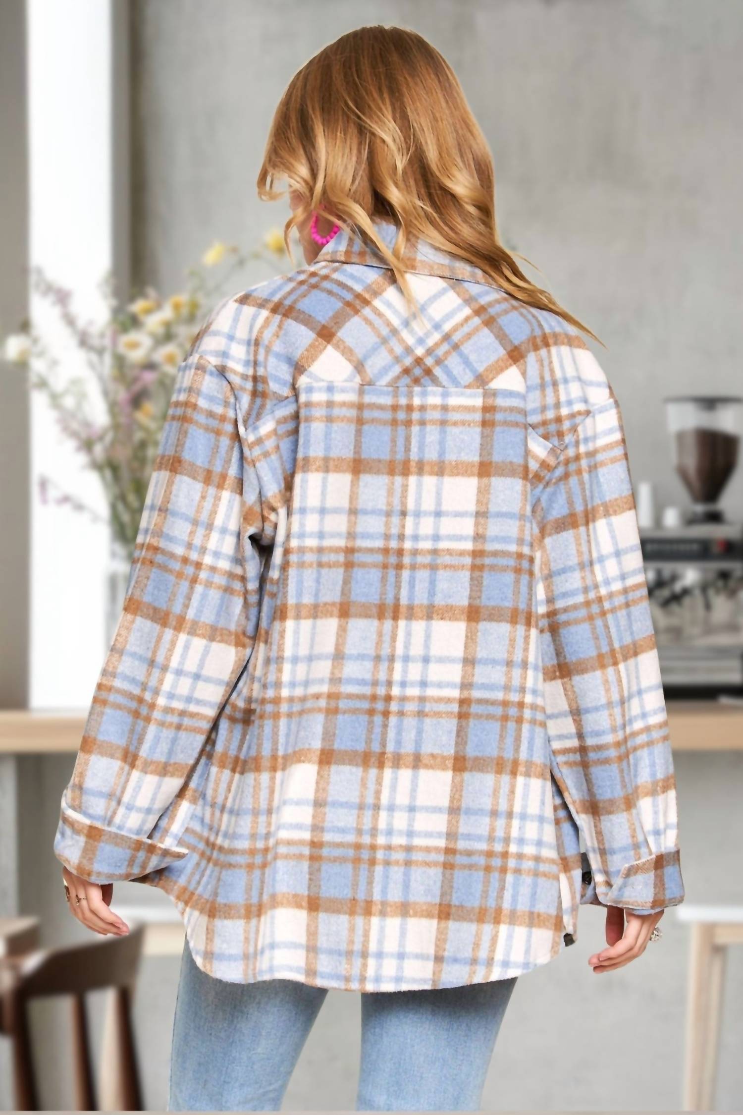 Adora - Plaid Flannel Shacket with Long Sleeve