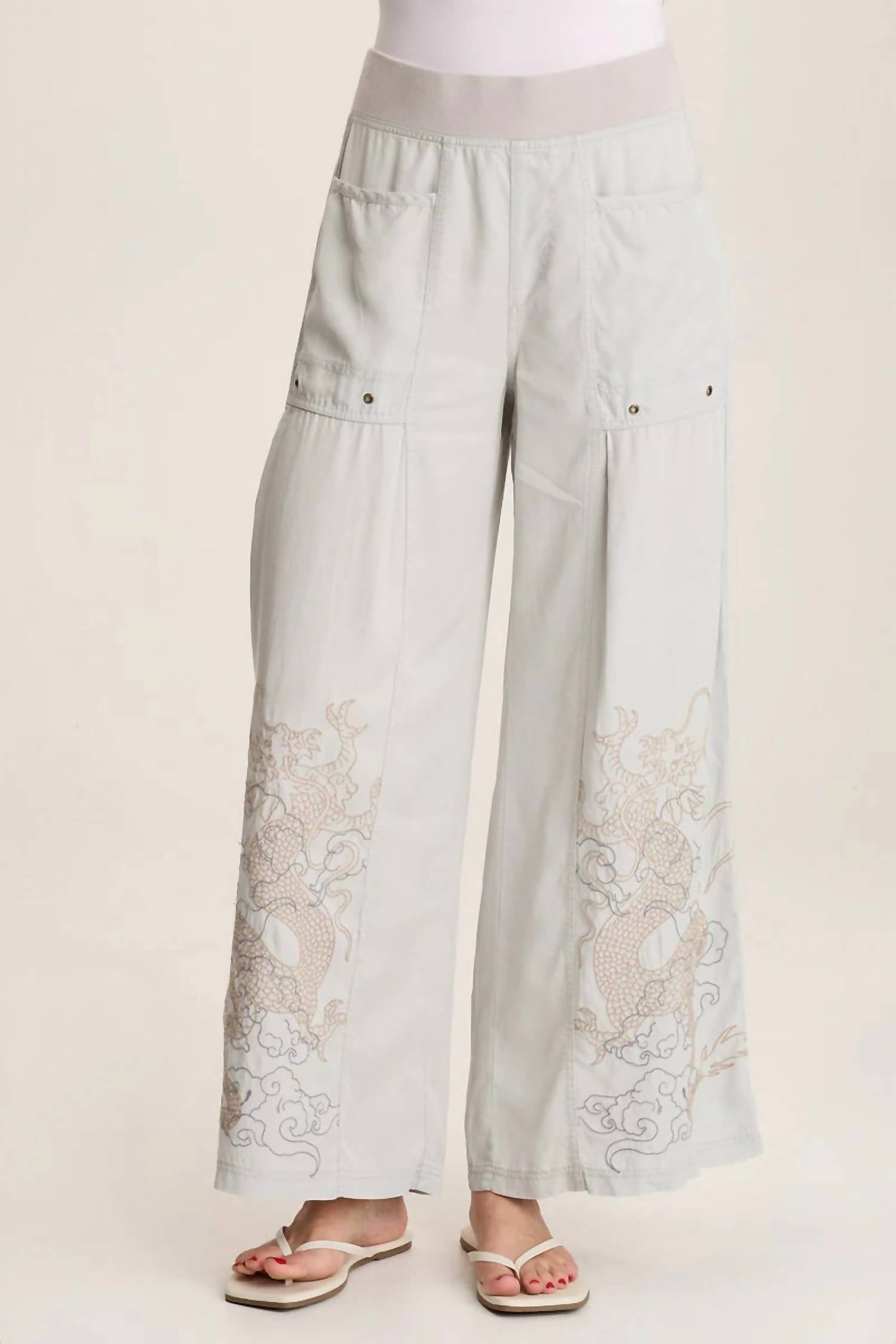 Xcvi - Phedora Twill Embroidered Wide Leg Pant