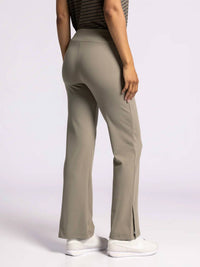Thread & Supply Izzy Elastic Waistband Pants in vetiver rib hoc autumn - women's pants - alternate view