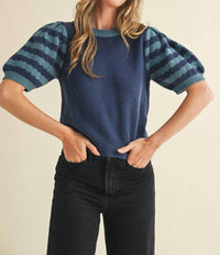 &Merci - Indy Striped Sweater Top