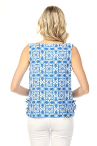 Charlie B - Side Ties Printed Sleeveless Top