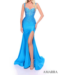 Amarra - Fitted Hot Stone Prom Dress With Sweetheart Neckline