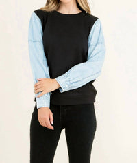 Thml - Knit Denim Sleeve Top