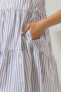 Sugarlips - Parson Stripe Janelly Poplin Tiered Mini Dress