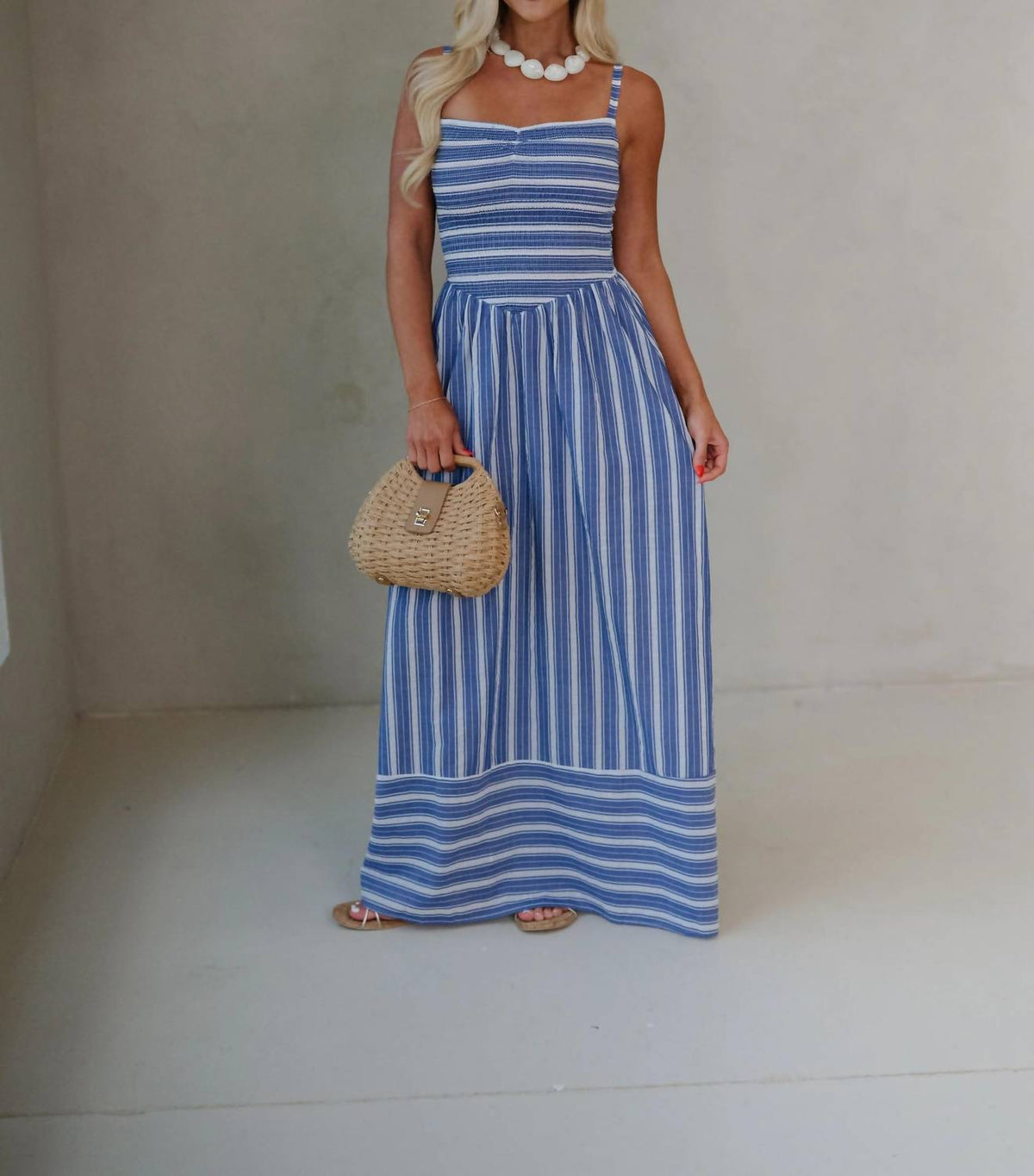Olivaceous - Camila Striped Maxi Dress