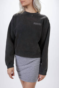 SWEATSHIRT WITH PRINT AND PIERCING
