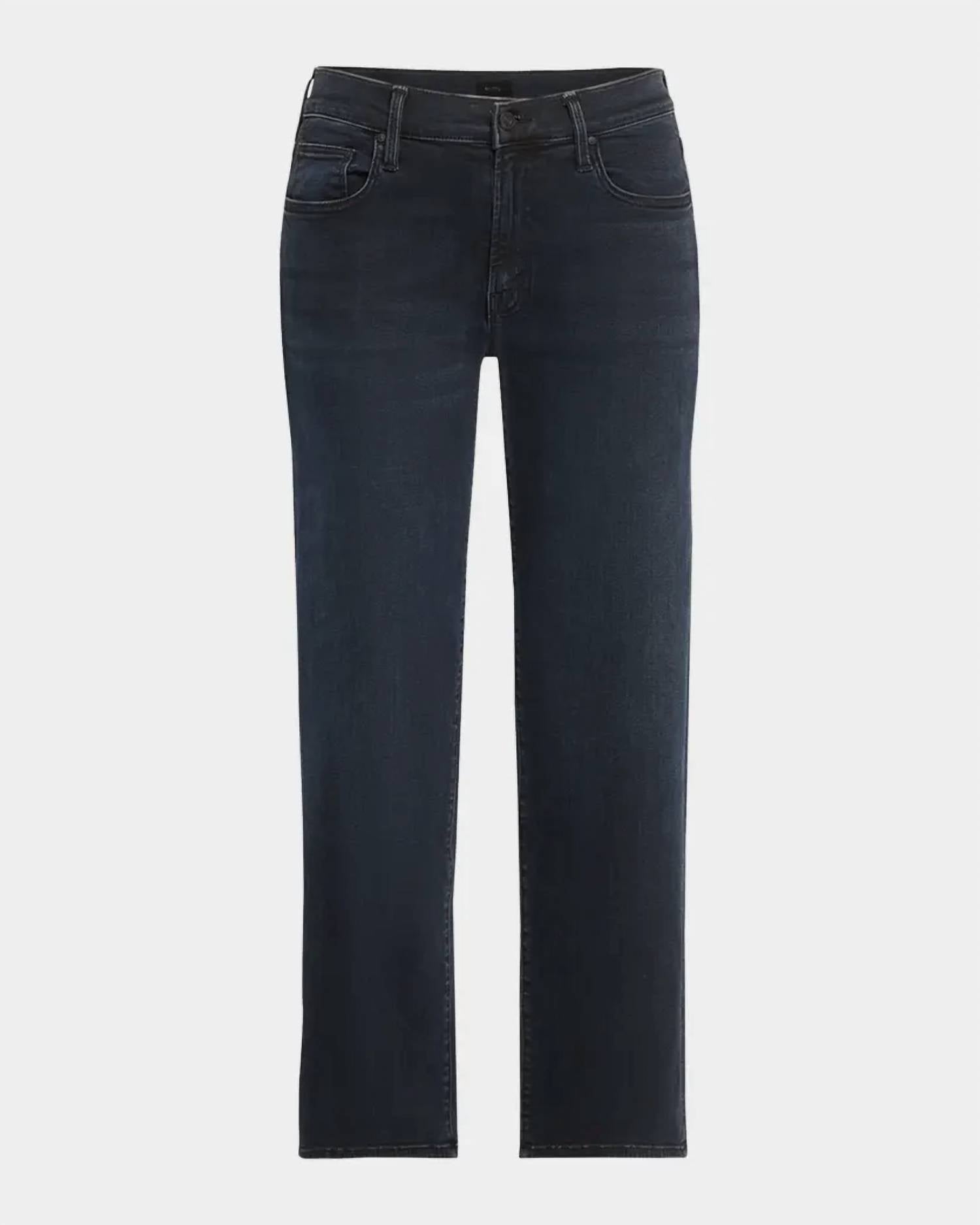Mother Mid Rise Rambler Zip Ankle Jeans in night in venice - women's jeans - detail view