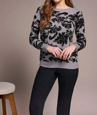 Tribal - Soft Boucle Jacquard Long Sleeve Sweater