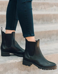 Soludos Women's Greenpoint CHELSEA Boot in black leather - women's shoe - alternate view