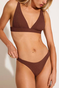 Vitamin A California High Leg Bikini Bottom in riviera ripple - women's swimwear