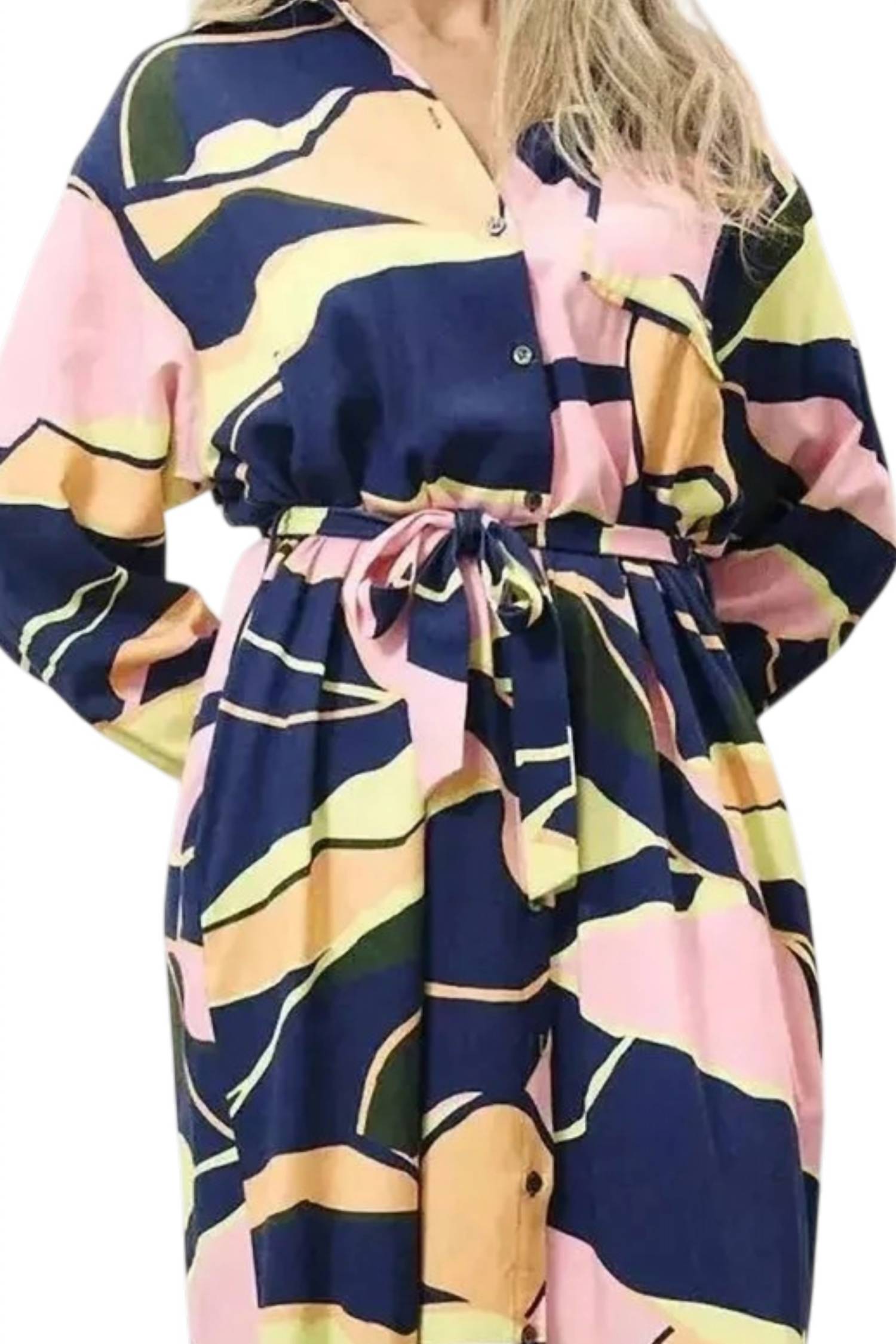 Frnch - Cindel Long Sleeve Button Up Dress