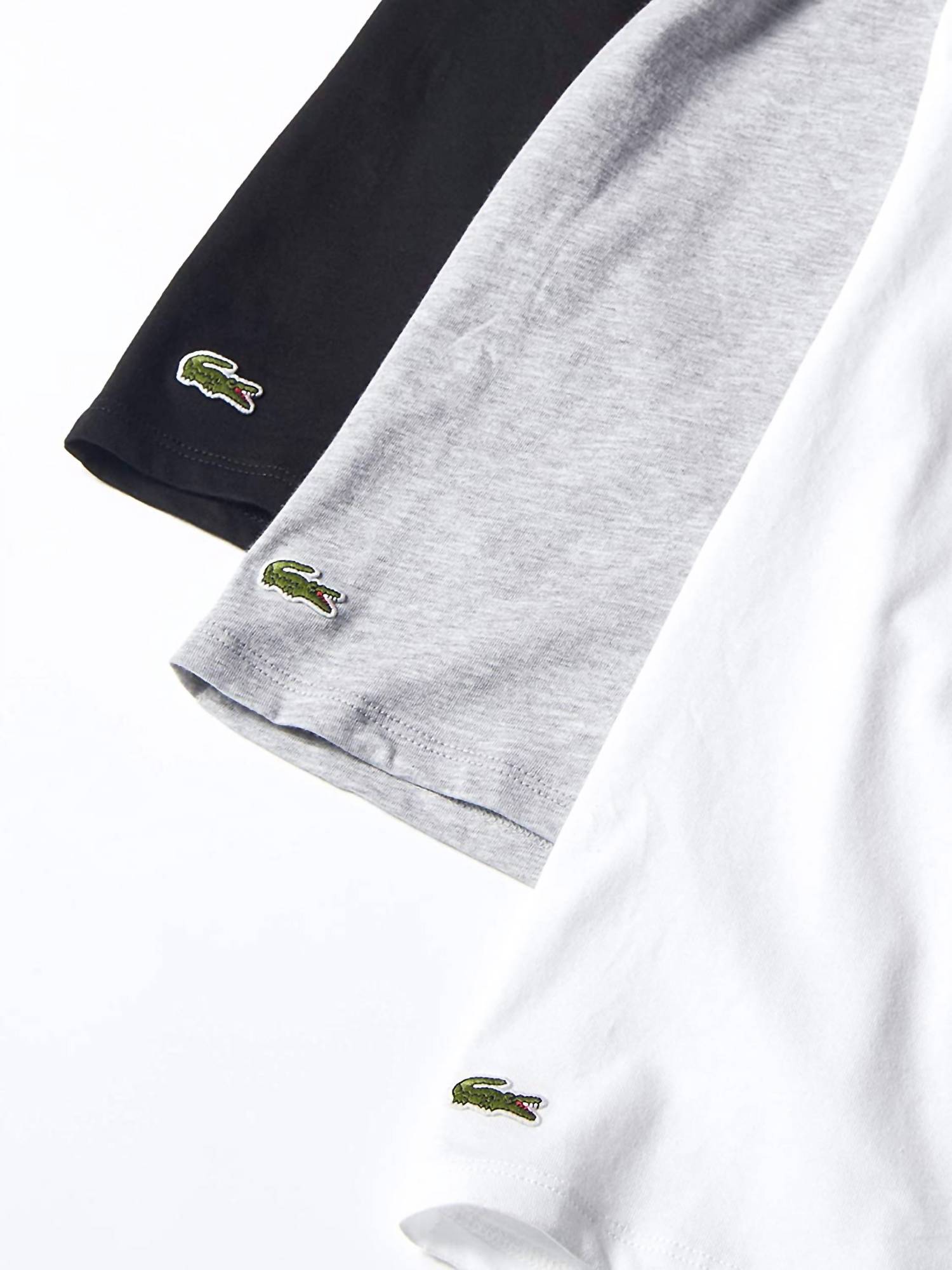 Lacoste - Men's Essentials Three Pack Crew Neck T Shirts Set