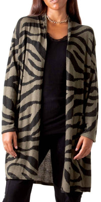 Gigi Moda - Zebra Knit One Size Cardigan