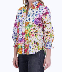 Foxcroft - Olivia 3/4 Sleeve Floral Top