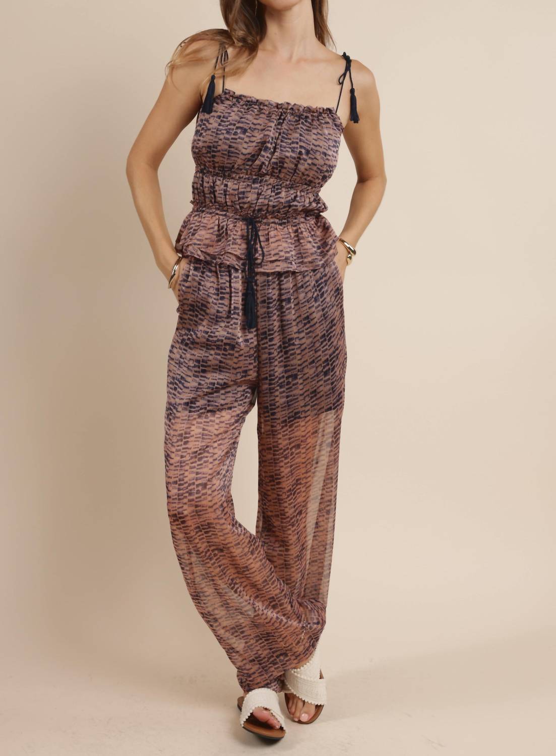 Sage The Label - Canyon Echos Waist Tie Peplum Top