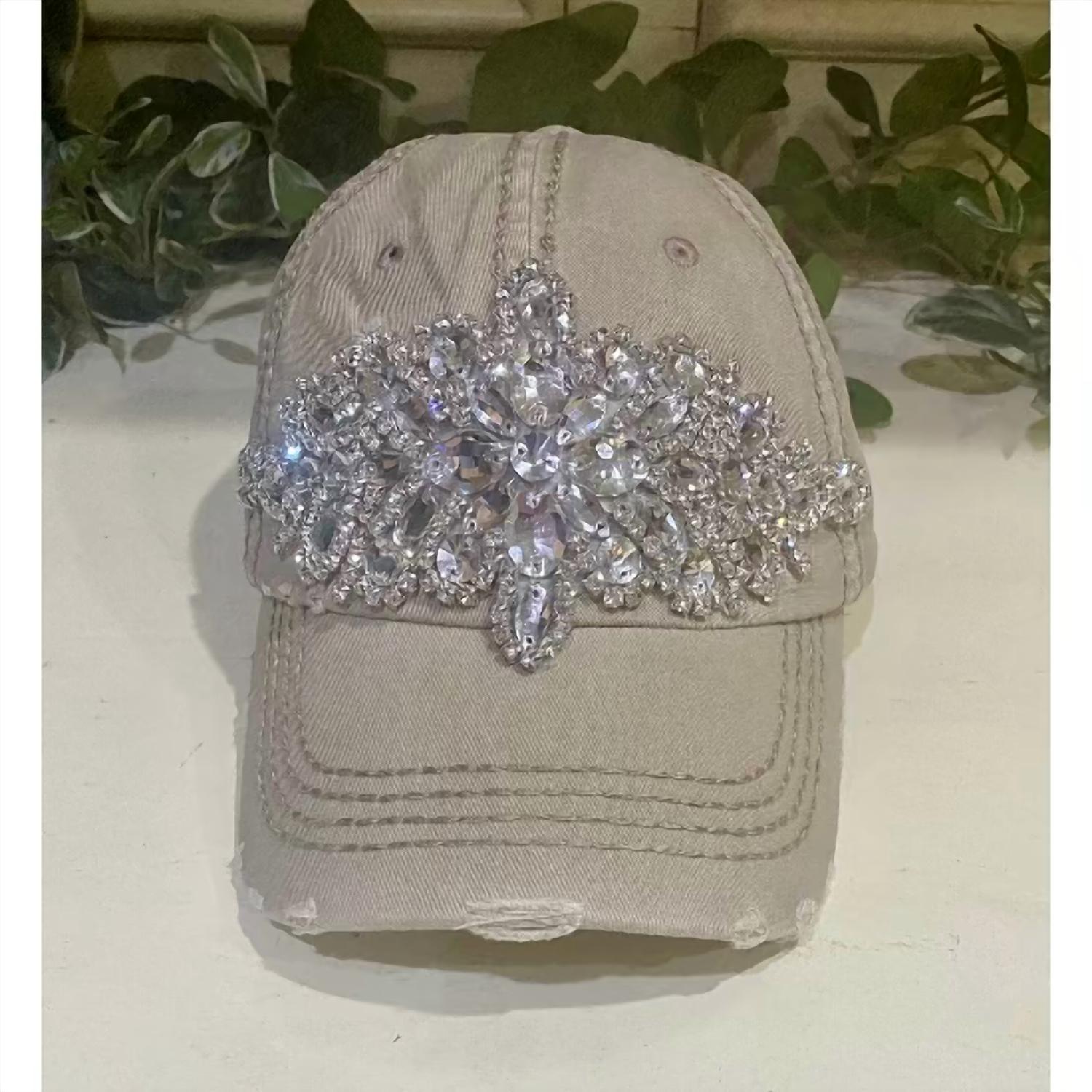 Olive & Pique - Women's Distressed Rhinestone Cap