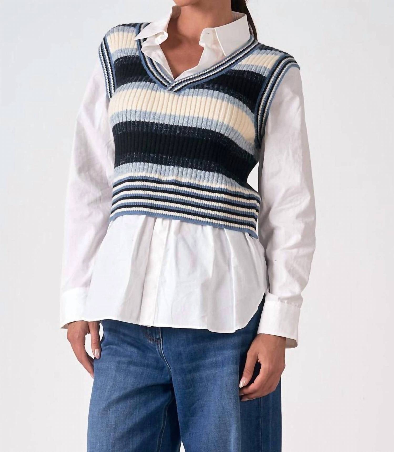 Elan - Sweater Vest Shirt Combo