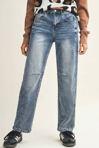 Little Daisy Closet - Vintage-washed Barrel Jeans