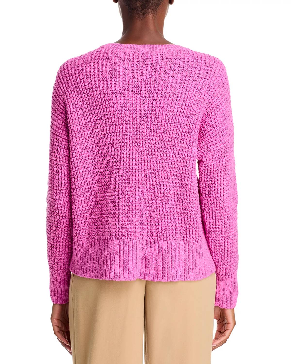 Eileen Fisher - Crewneck Knit Pullover Cotton Sweater