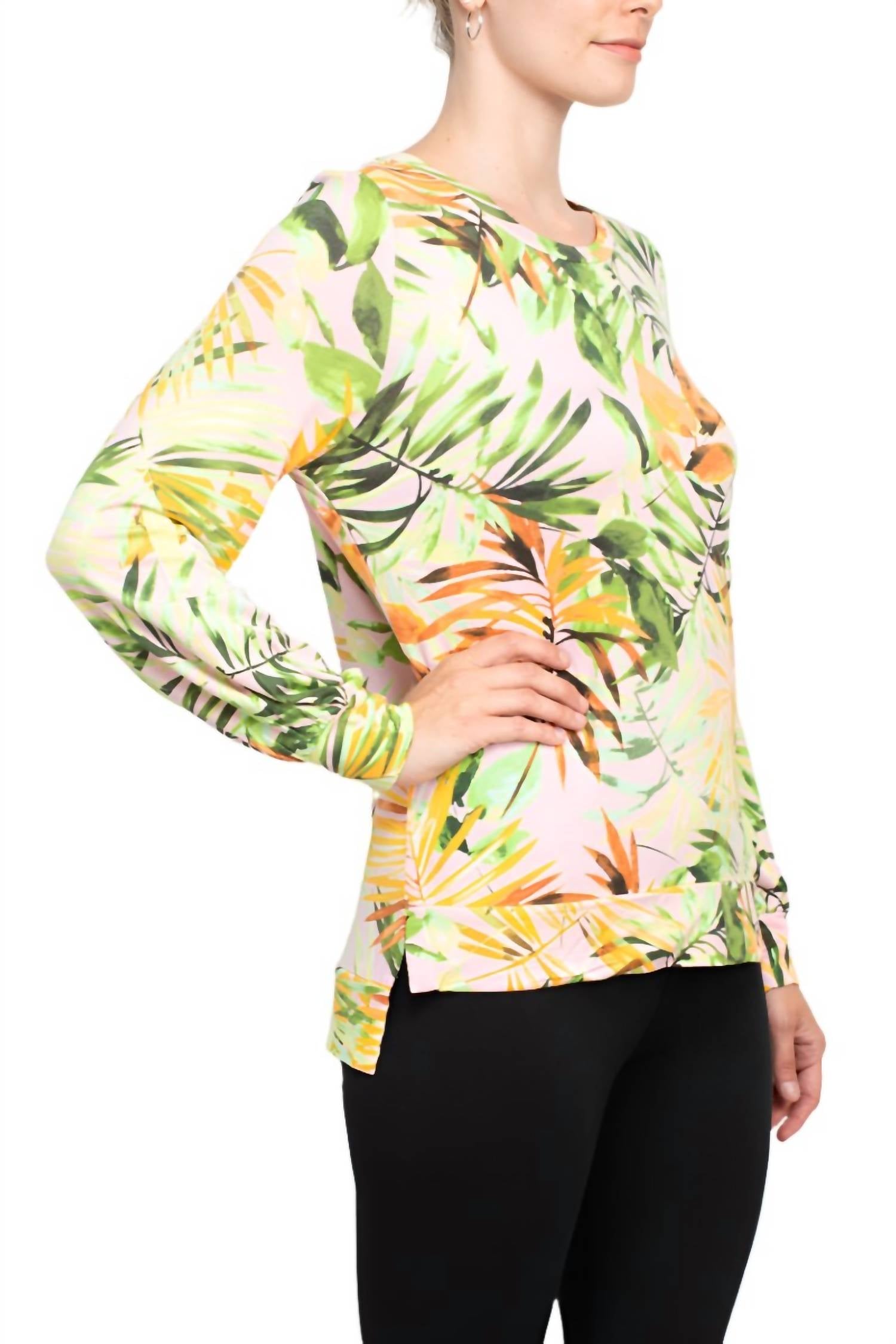 Adyson Parker - Crew Neck Long Sleeve Banded Knit Top