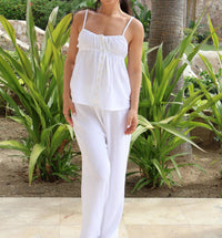 Waverles - Cotton Tank Top And Pants Set