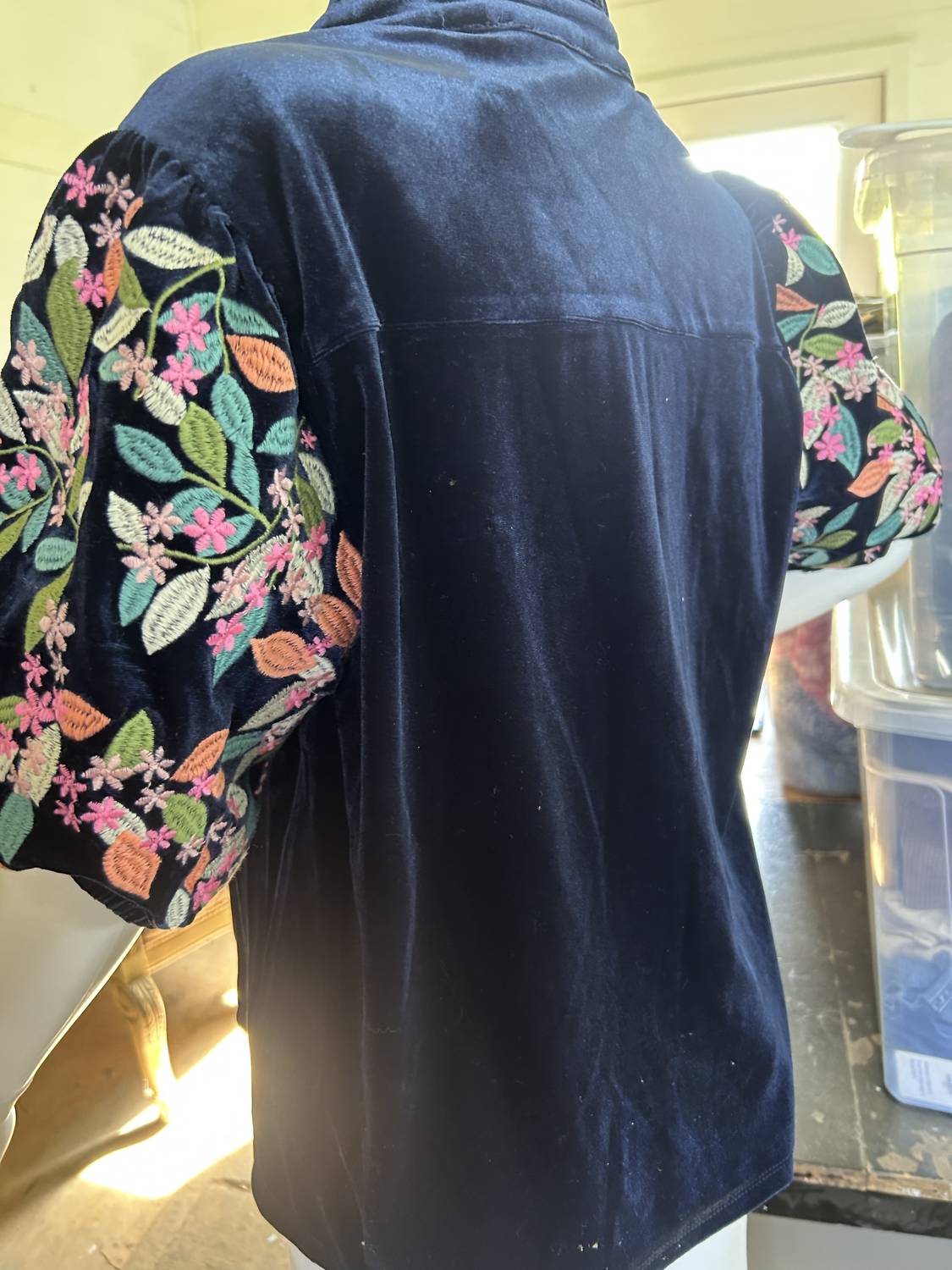 Thml - Women's Velvet V-neck Top