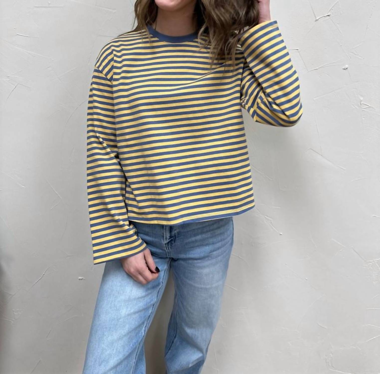 MOD REF The Jessie Top in blue yellow - women's long sleeve top - view 7