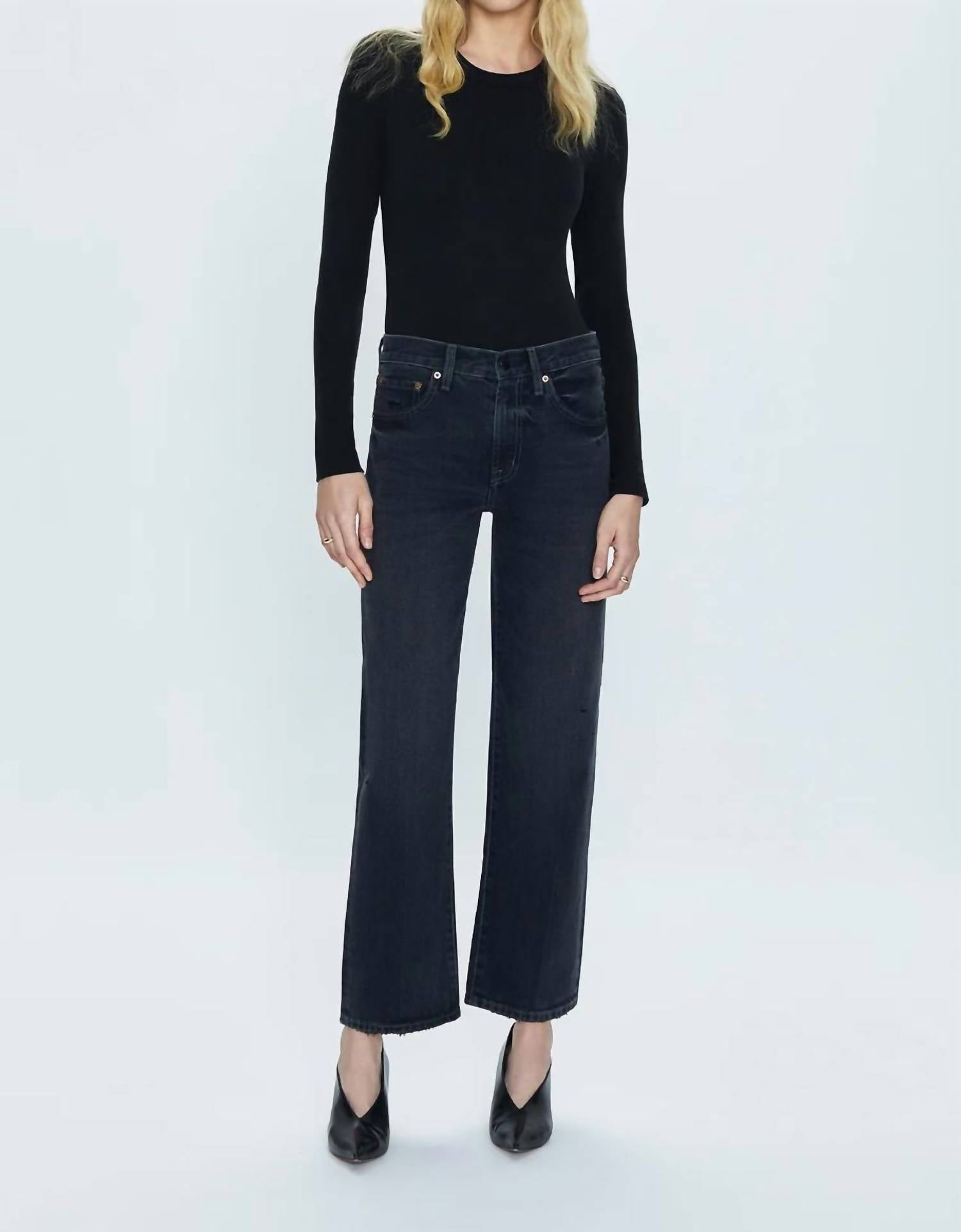 Pistola - Lexi Mid Rise Bowed Straight Leg Jeans