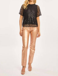 Caballero - Carmen Black Openwork Sequin Top