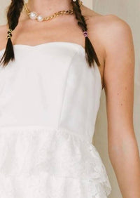 Idem Ditto - Strapless Bustier Tier Lace Romper