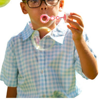 Tuktuk Designs - Boy's Gingham Short Sleeve Shirt