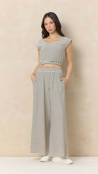 Vintage Havana - French Terry Wide Leg Pant