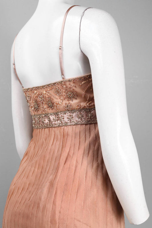 Sue Wong - Spaghetti Strap Beaded Rosette Hem Dress