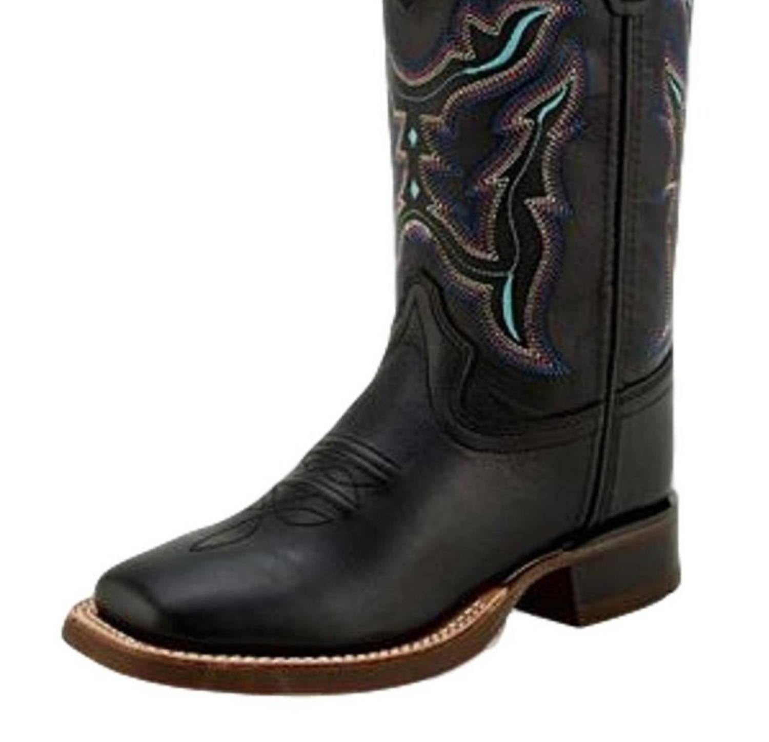 Old West Kids Square-toe Cowboy Boots in black - kids' boots
