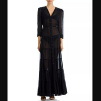 L'Agence Seraphina Tiered With Slip Maxi Dress in black - women's dress